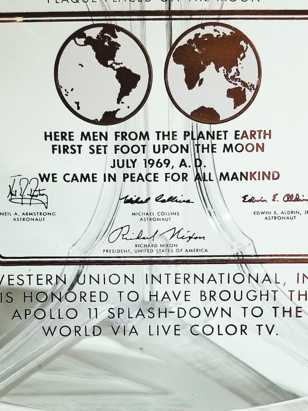Vintage Apollo 11 Moon Landing Western Union Commemorative Dish 1969 NASA - Picture 4 of 12